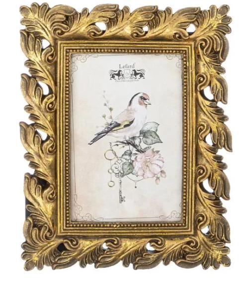 Фоторамка Лист Ажурный Для Фото 10х15, L-17 W-2 H-22 См Цвет: Золото Чернёное С Позолотой. 169-912