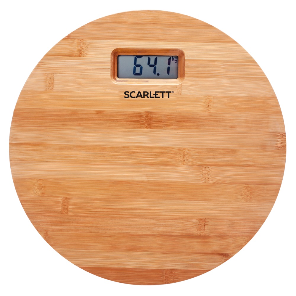 Весы напольные электронные круглые Scarlett SC-BS33E061 бамбук 