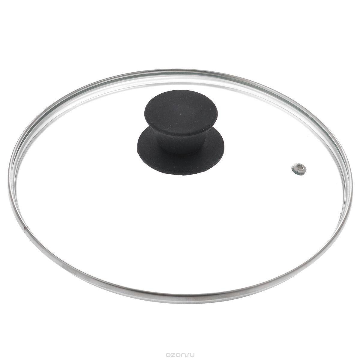 Крышка для сковороды Ø30см стеклянная с ручной и металлическим ободком Hitt HG-30