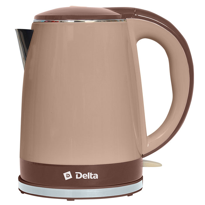 Чайник электрический DELTA DL-1370 коричневый с бежевым