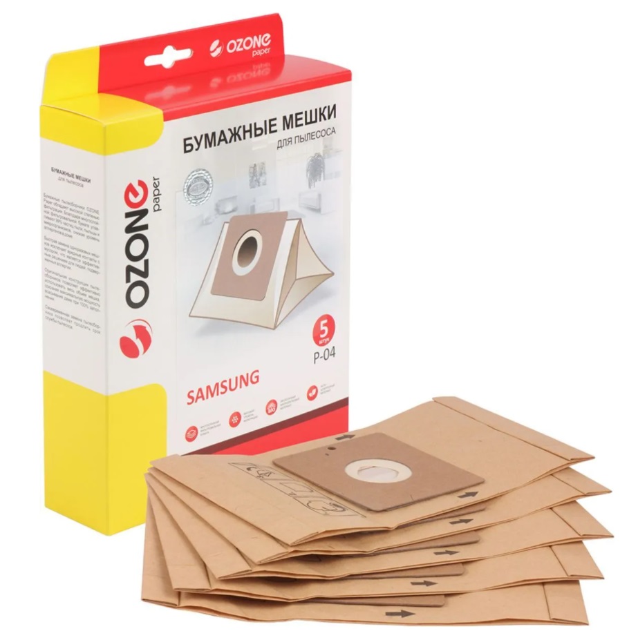 Одноразовый мешок для пылесоса Мешок для пылесоса OZONE paper P-04