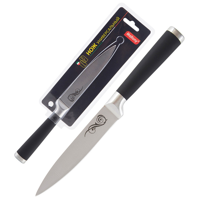 Нож с прорезиненной рукояткой MAL-05RS универсальный, 12,5 см. ( 24 ) 985365-SK