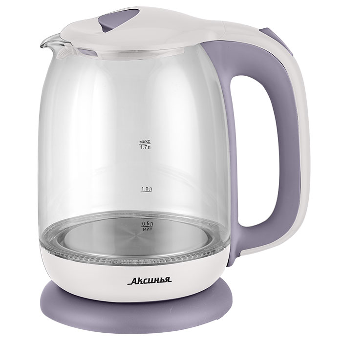 Чайник Аксинья КС-1020 (белый/фиолетовый)