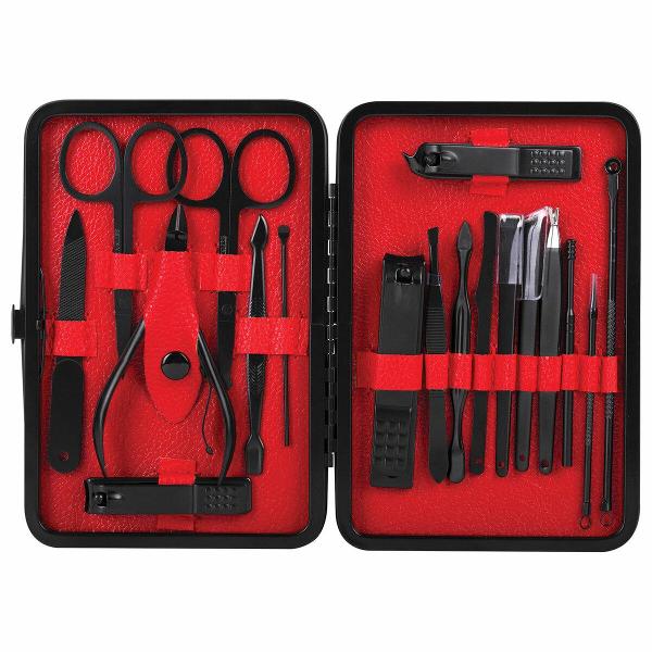 Набор для маникюра и педикюра WBZ 609487 Standard в футляре черный карбон