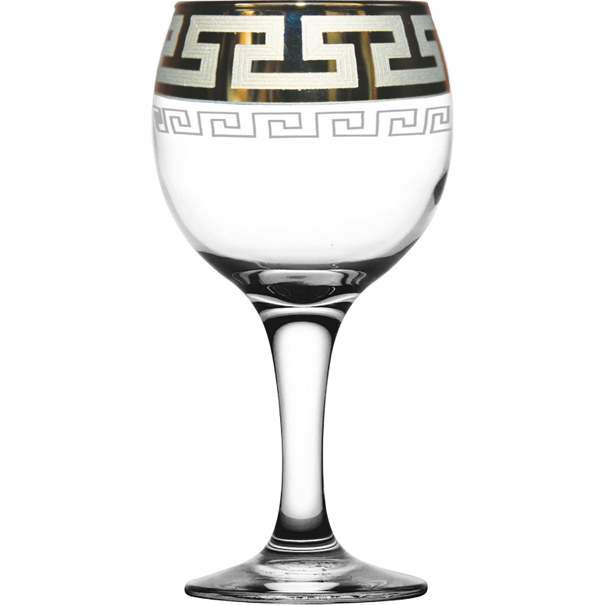 Бокал для вина 260мл/6 (Бистро) декор "Греческий узор" Гусь-Хрустальный GE03-411