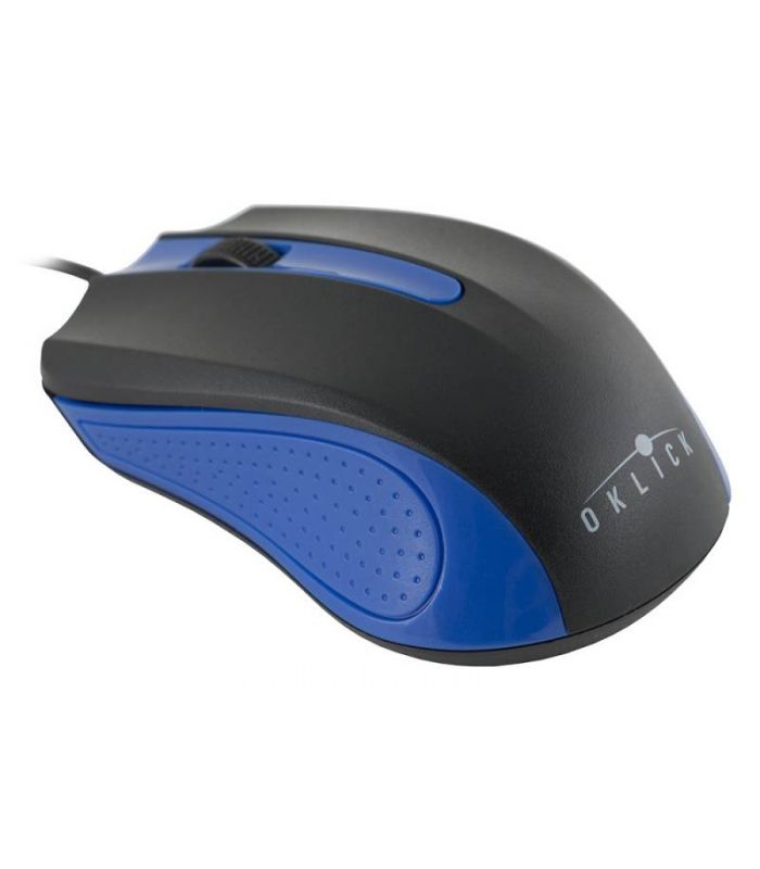 Мышь Oklick 225M, черный/синий, оптическая, (1200dpi), USB, (2but)