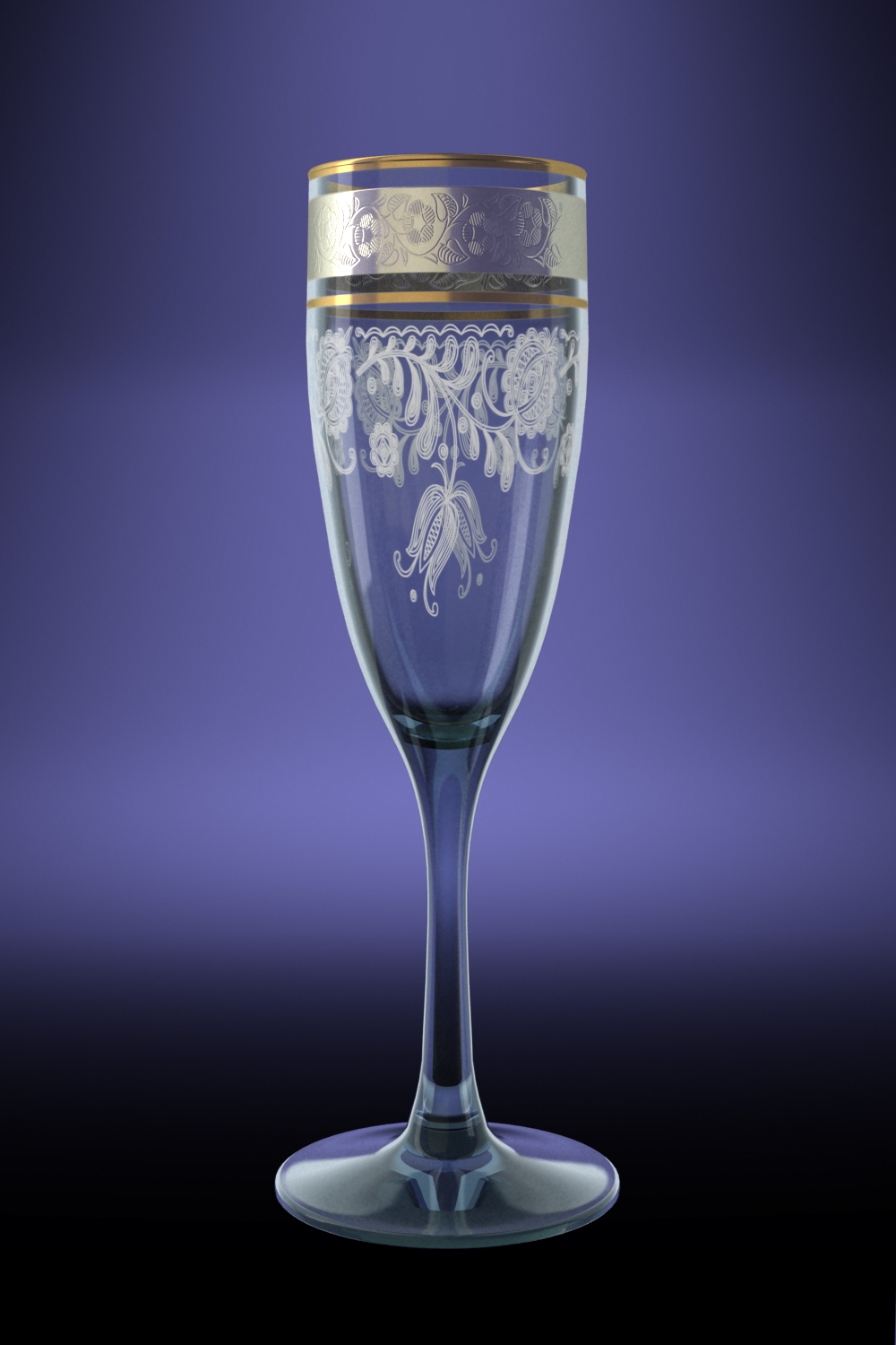 Набор 6 бокалов для шампанского 170мл "Эдем" с рисунком"Нежность" Гусь-Хрустальный TL34-1687
