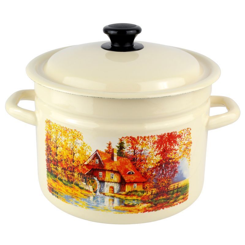 Кастрюля 6л цил.борт.с рис.(слон.) Старая мельница 41804-182/6-У4