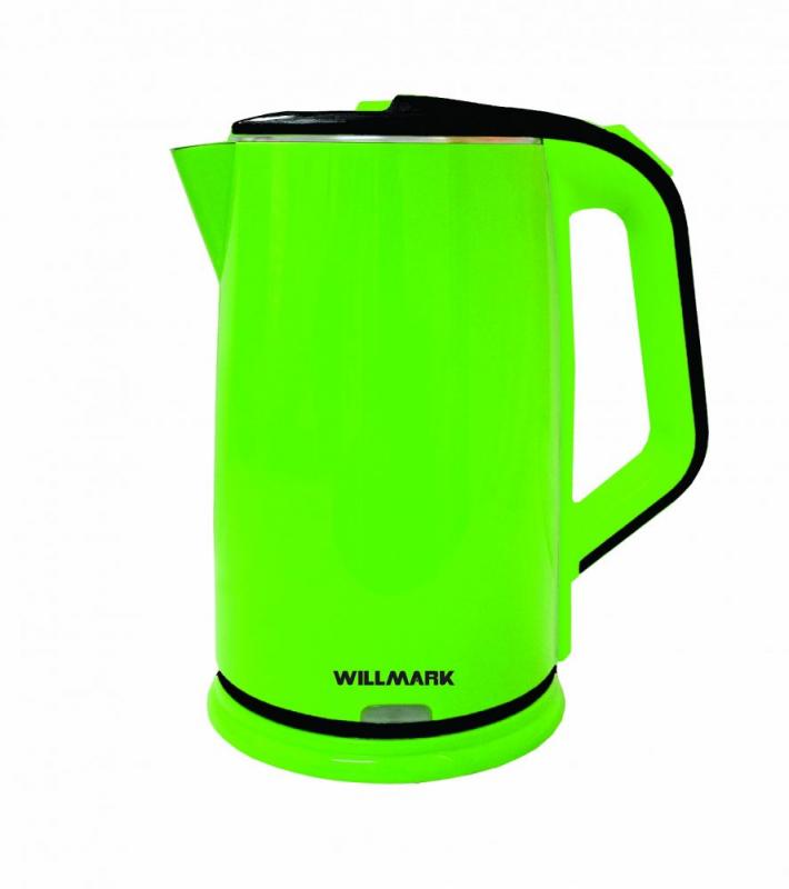 Электрический чайник WILLMARK WEK-2012PS зеленый/черный