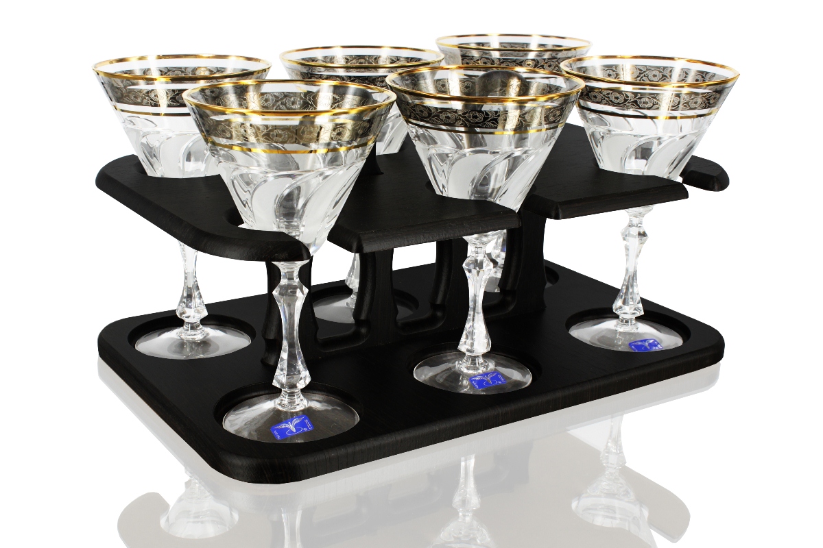 Набор 6 бокалов для мартини с барной стойкой "Флорис" TD32-27977-БС