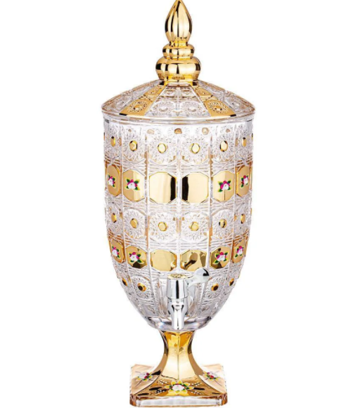 Диспенсер Для Напитков Лимонадница Lefard Gold Glass 4,8 Л. 19*19 См. Высота=52 См. 195-173