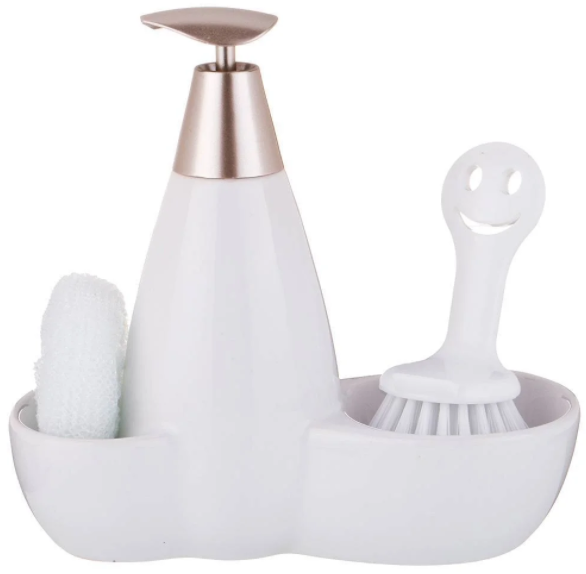 Дозатор Для Моющего Средства 500 Мл + Губка И Щетка 20*9*18 См 755-084