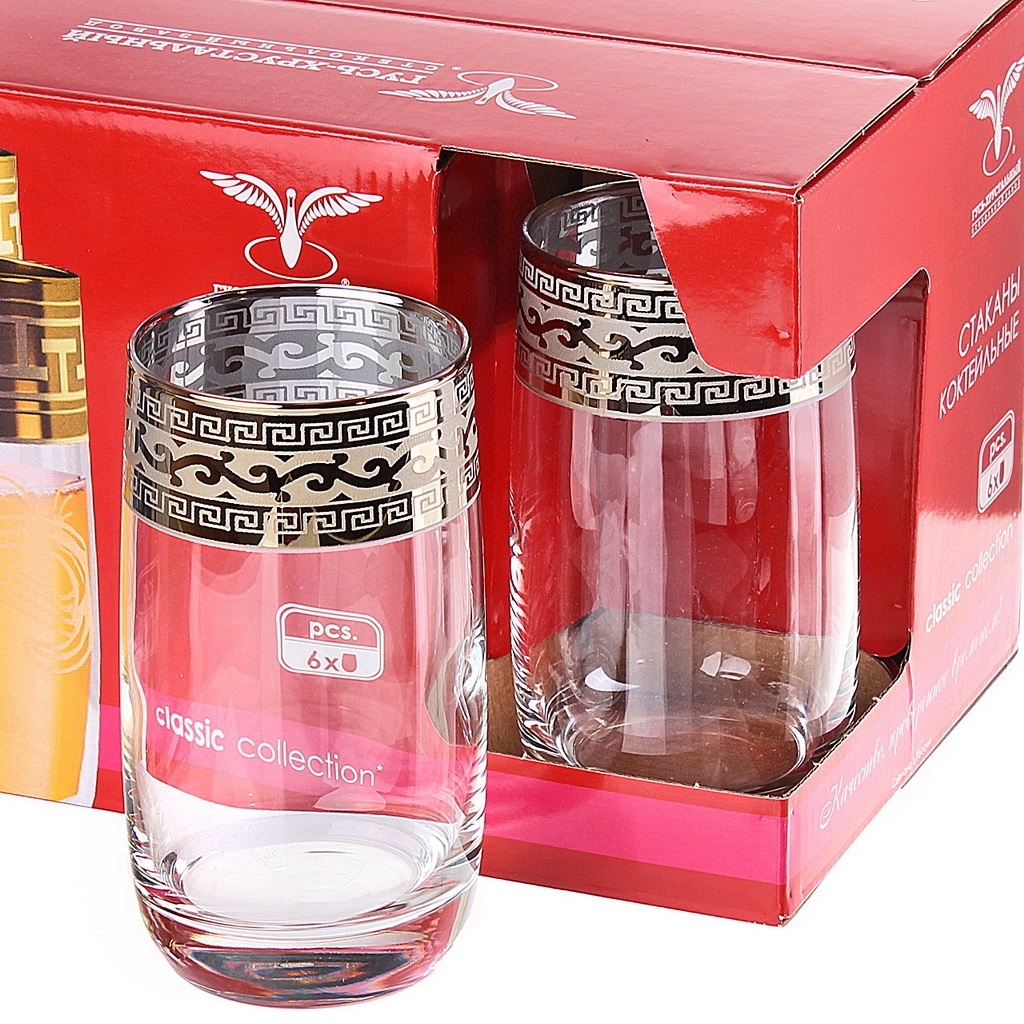 Набор стаканов для сока 6шт 330мл "Версаче" EAV08-809 Гусь-Хрустальный