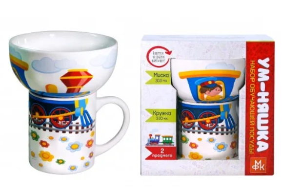 Набор посуды 2 предмета детский Паровозик MFKS2-2