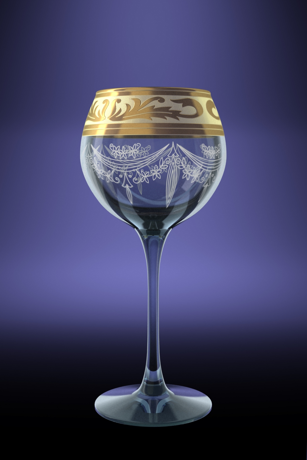 Набор фужеров для вина 6 шт с рисунком "Русский узор" Гусь-Хрустальный GE09-1688