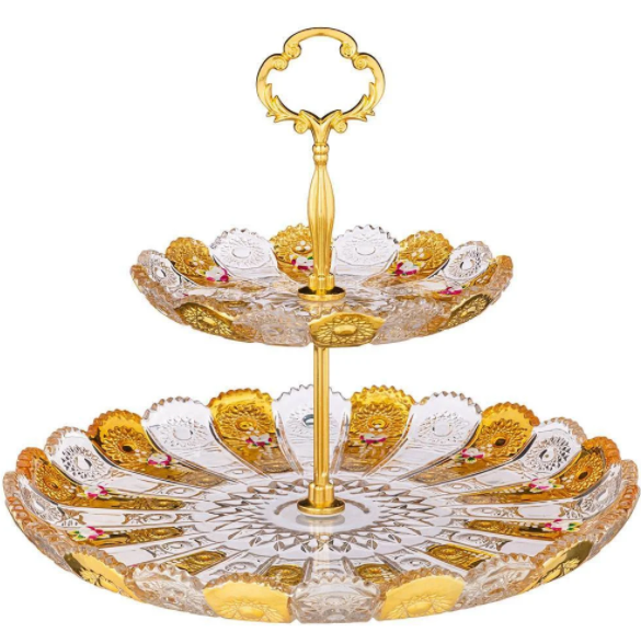 Фруктовница 2-х Ярусная Lefard Gold Glass Диаметр=17/30 См. Высота=28,5 См. 195-161