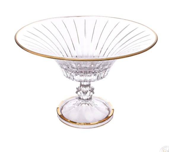 Фруктовница AS Crystal Timeless золотая полоса 32 см. 66332