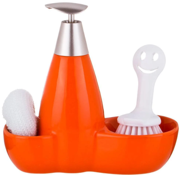 Дозатор Для Моющего Средства fresh 500 Мл + Губка И Щетка 20*9*18 См 755-023