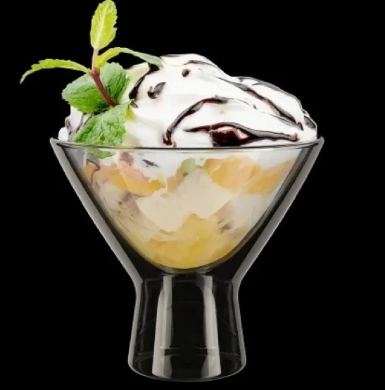 Стеклянная креманка QWERTY с двойными стенками Dolce 200 мл 74021