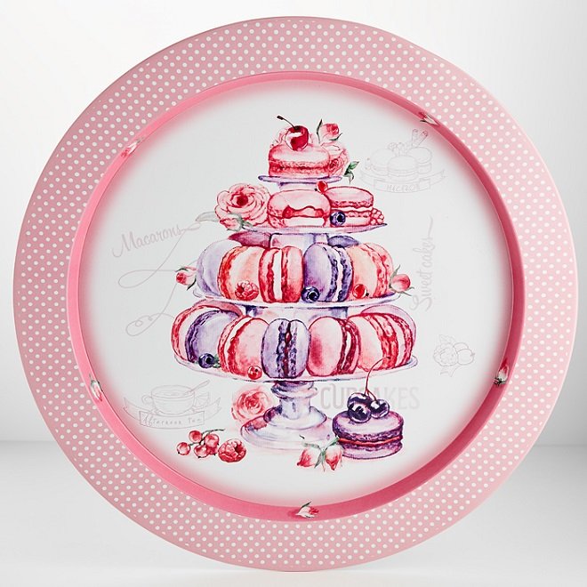 Поднос жестяной круглый Десерт Ц-379х-01671