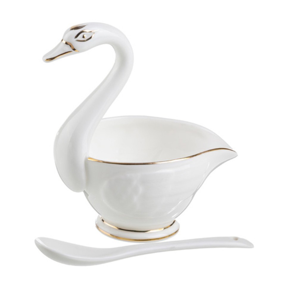 Соусник с ложкой lefard "лебедь" 8*8*12 см 150 мл Lefard (264-452)