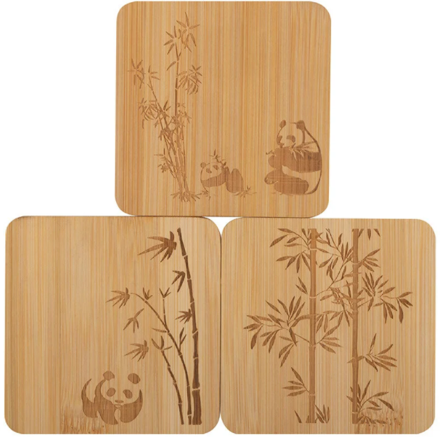 Набор из 3 подставок под горячее из бамбука Foresta di bambù, р-р: 10*10*0,8 см. 985990-SK